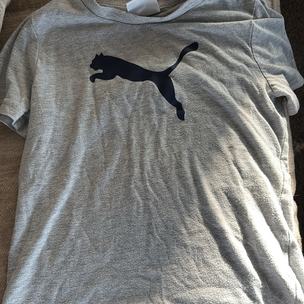 Puma Gray T-Shirt with Black Logo